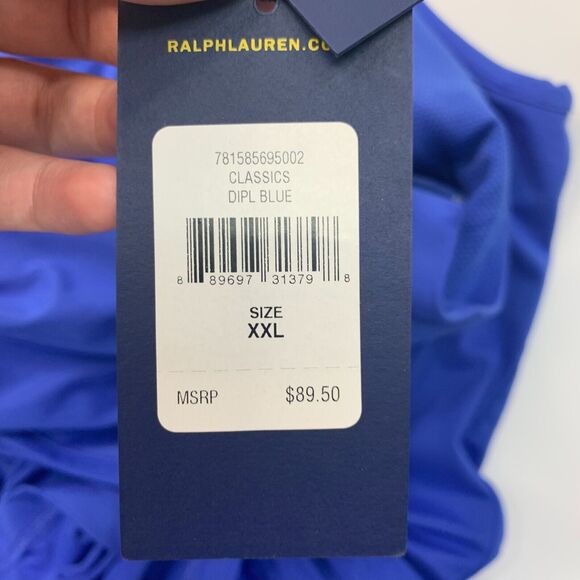 Ralph Lauren Sleeveless Polo Shirt Men XXL 2XL Surf Blue Quarter Zip Performance - Picture 8 of 11